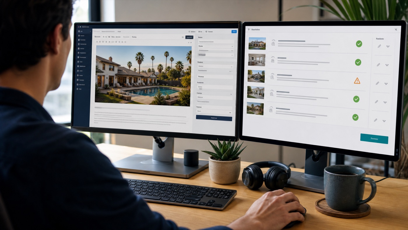 Editor completing digital quality checks before publishing an article in a CMS